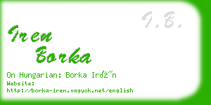 iren borka business card